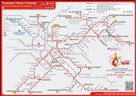 Mapa komunikacji tramwajowej, która będzie obowiązywać dzisiaj (29.07) od godziny ok. 22.00. 